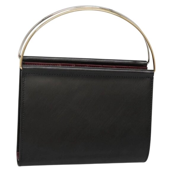CARTIER Trinity Wallet Bag Hand Bag Leather Black - Picture 1 of 16